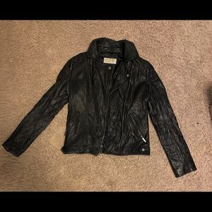 Black leather Michael Kors Jacket